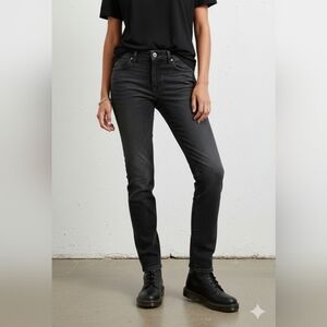 Black Berlin Straight Leg Slim Industrial Streetwear Grunge Punk Jeans 30 x 30